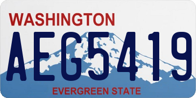 WA license plate AEG5419