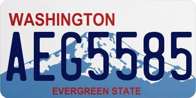 WA license plate AEG5585