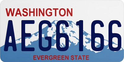 WA license plate AEG6166