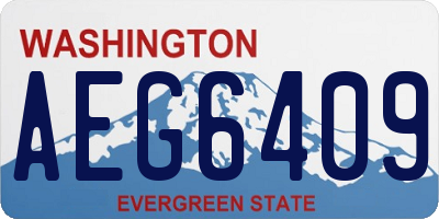 WA license plate AEG6409