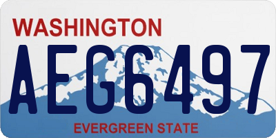 WA license plate AEG6497