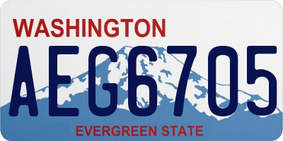 WA license plate AEG6705