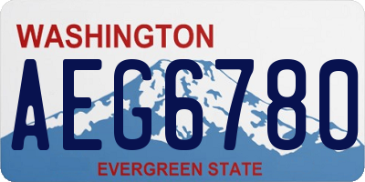 WA license plate AEG6780