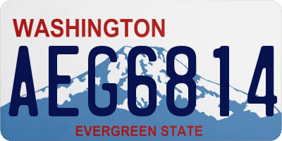WA license plate AEG6814