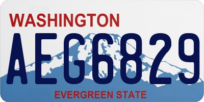 WA license plate AEG6829