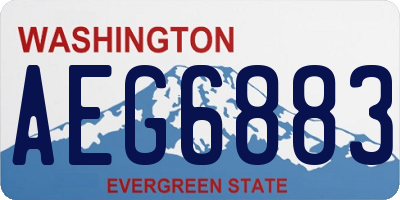 WA license plate AEG6883