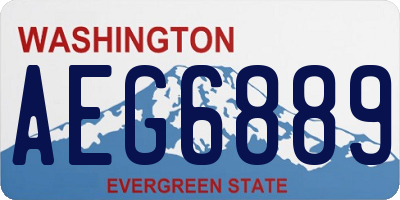 WA license plate AEG6889