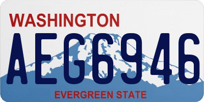 WA license plate AEG6946