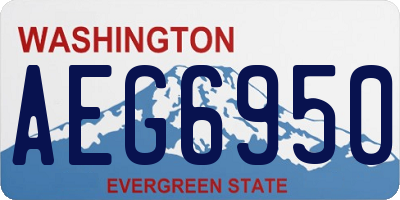 WA license plate AEG6950