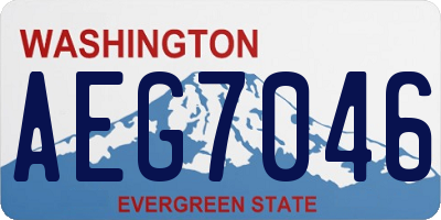 WA license plate AEG7046