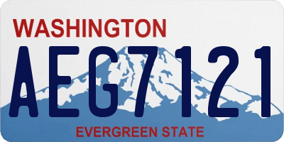 WA license plate AEG7121