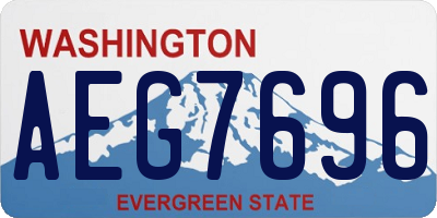WA license plate AEG7696