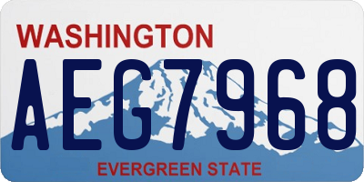 WA license plate AEG7968