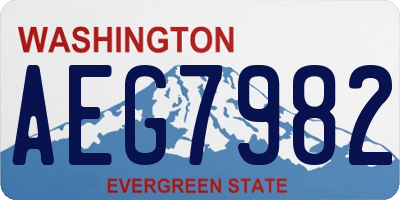 WA license plate AEG7982