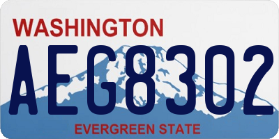 WA license plate AEG8302