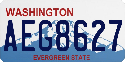 WA license plate AEG8627