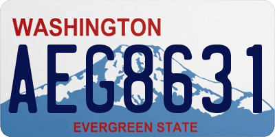 WA license plate AEG8631