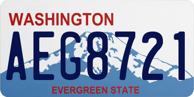 WA license plate AEG8721