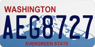 WA license plate AEG8727