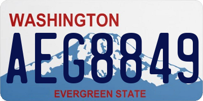 WA license plate AEG8849