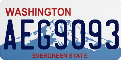 WA license plate AEG9093