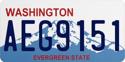 WA license plate AEG9151
