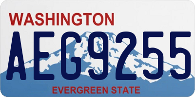 WA license plate AEG9255