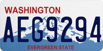 WA license plate AEG9294