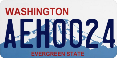 WA license plate AEH0024