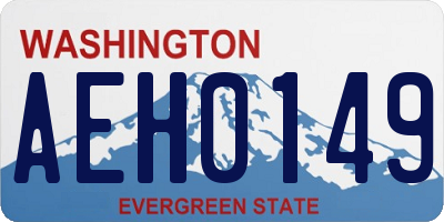 WA license plate AEH0149