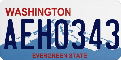 WA license plate AEH0343