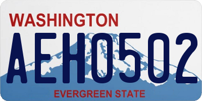 WA license plate AEH0502
