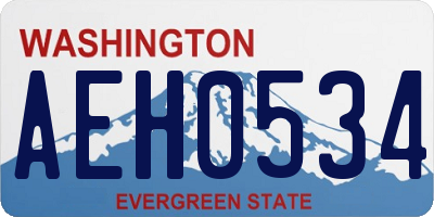 WA license plate AEH0534