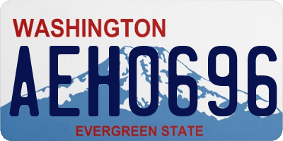 WA license plate AEH0696