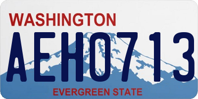 WA license plate AEH0713
