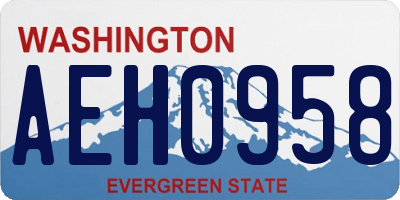 WA license plate AEH0958
