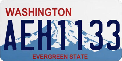 WA license plate AEH1133