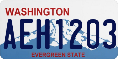 WA license plate AEH1203