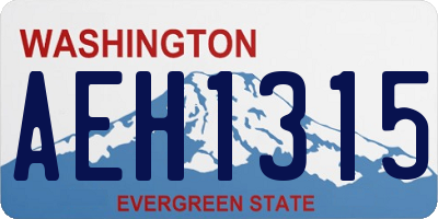WA license plate AEH1315