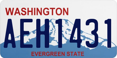 WA license plate AEH1431