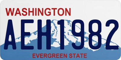 WA license plate AEH1982