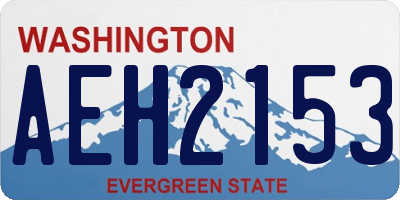 WA license plate AEH2153