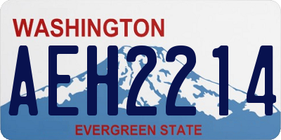 WA license plate AEH2214