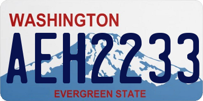 WA license plate AEH2233
