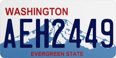 WA license plate AEH2449