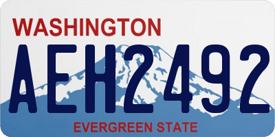 WA license plate AEH2492