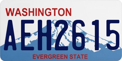 WA license plate AEH2615