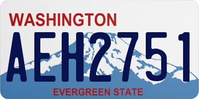 WA license plate AEH2751