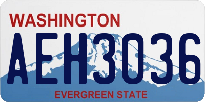 WA license plate AEH3036