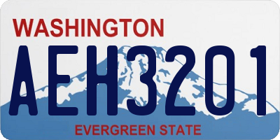 WA license plate AEH3201